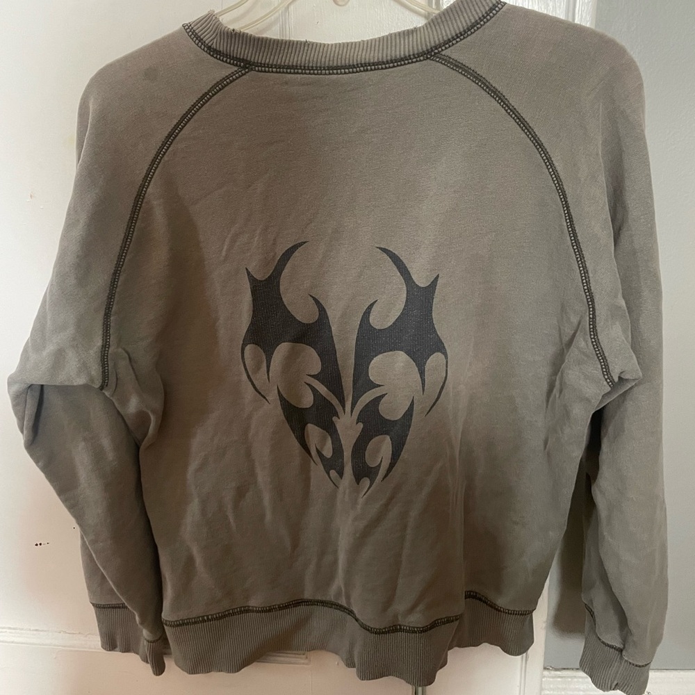 Dubster cropped sweatshirt y2k graphic tribal print size S
